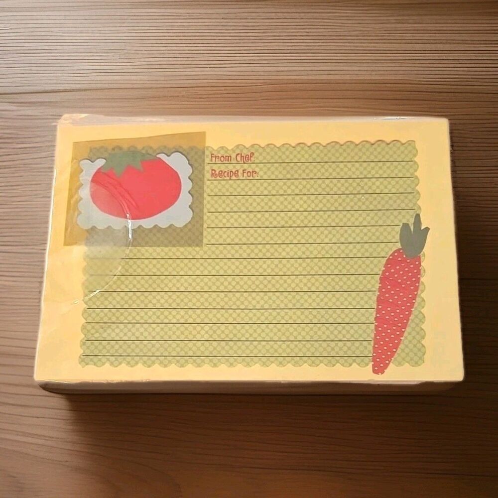 30 Veggie Recipe Cards 4x6 Lined Front, Blank Back Retro Cottagecore Kitschy
